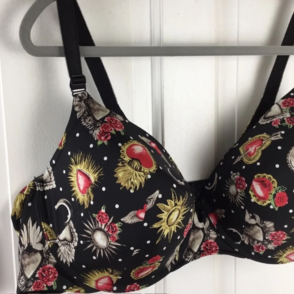 Torrid Curve Plunge Bra 50C Back Smoothing Padded Underwire Celestial EUC
